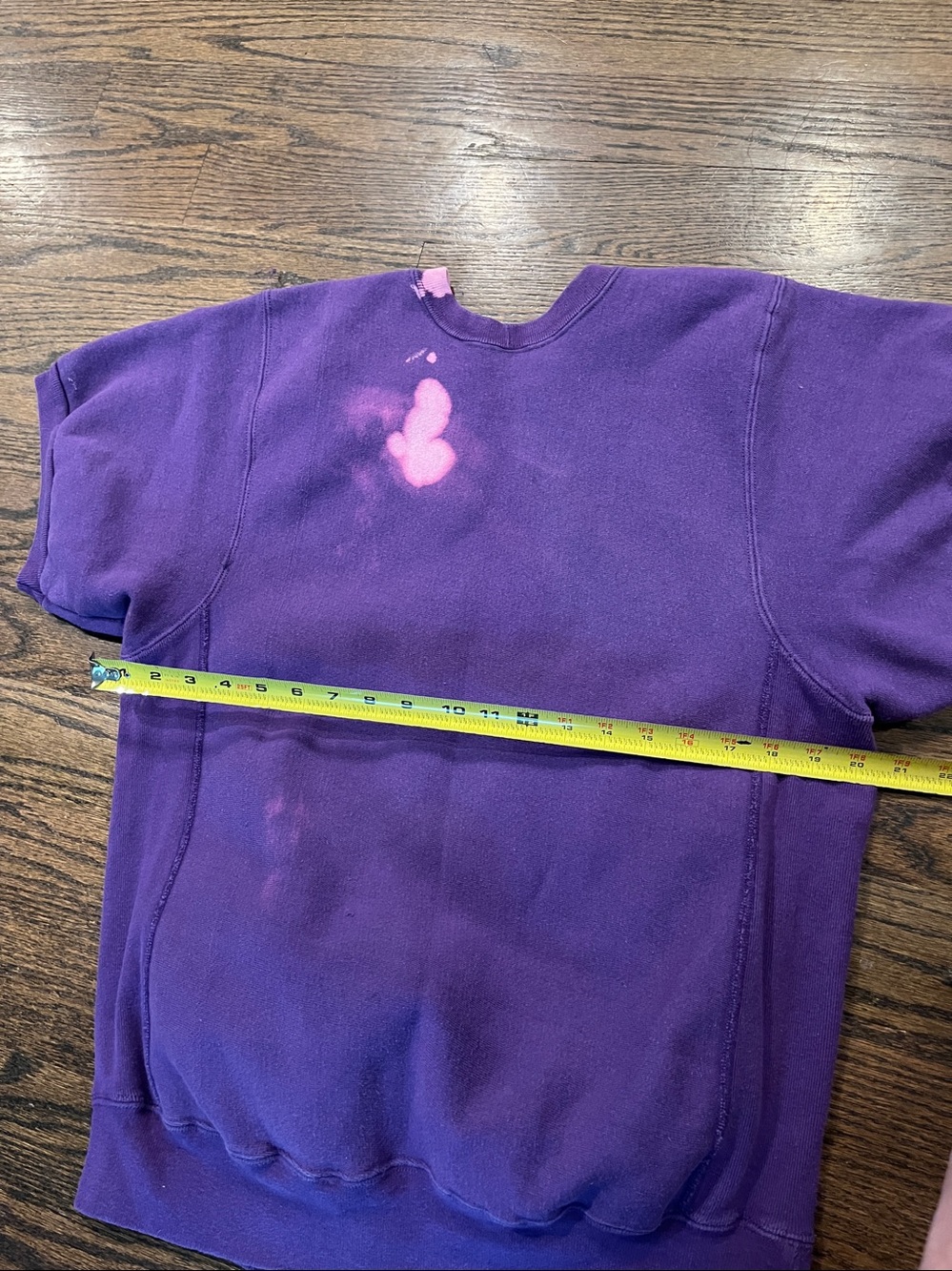 Vintage NYU late 1980's-1990's short sleeve purple sweatshirt - Picture 4 of 5